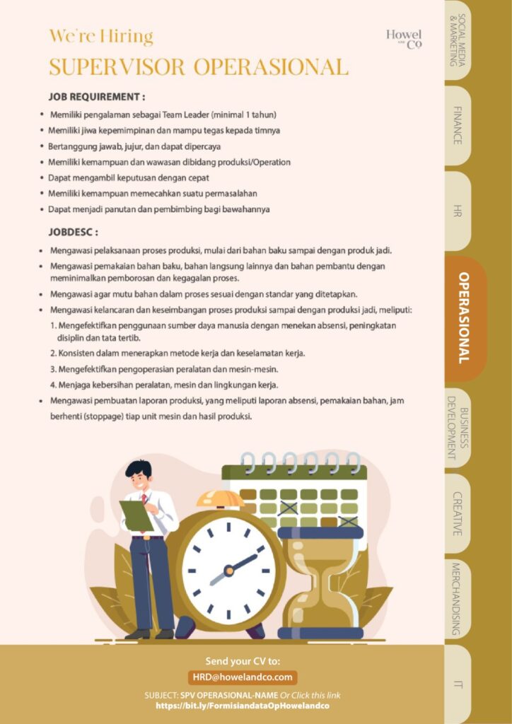 LOWONGAN – HOWEL&CO